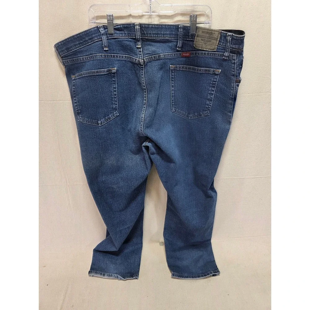 Wrangler Regular Fit Mens Blue Denim Jeans 44x30 96CFWSW Stretch Medium Wash